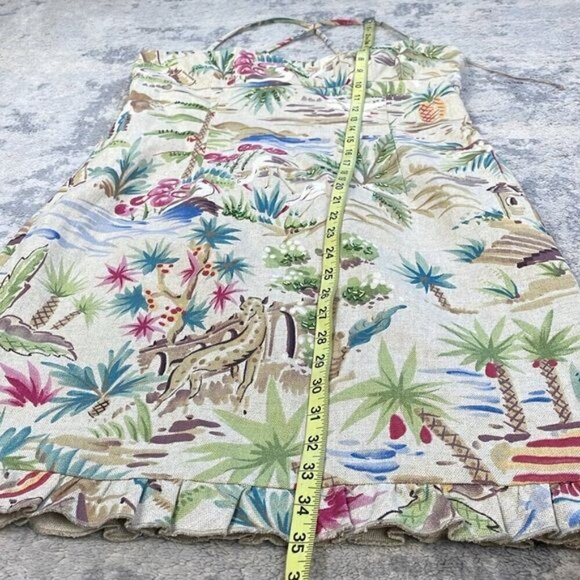 Vintage Maggie London Sweetheart Empire Waist Tropical Jungle Vacation Dress 12 - Picture 9 of 12